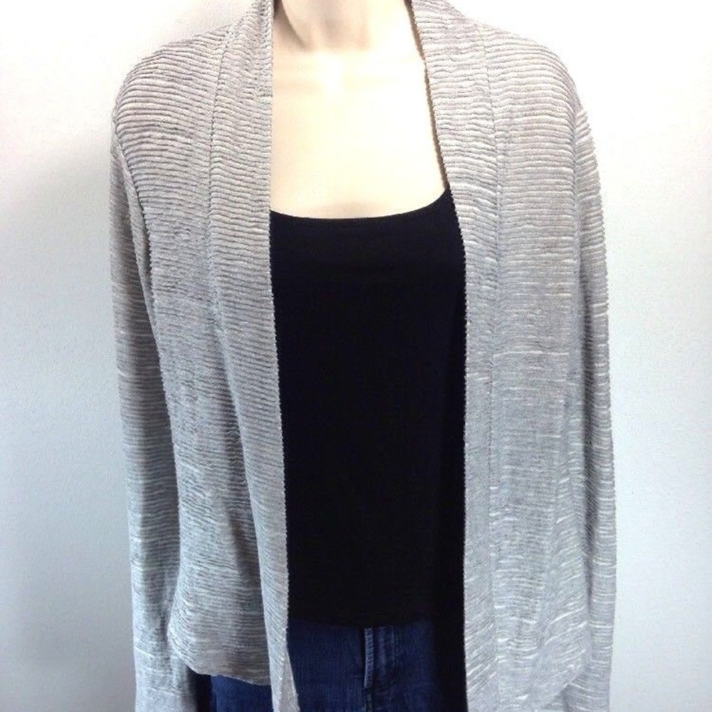Sweet‎ Grey Sweater S Ribbed Knit Peplum Assymetrical